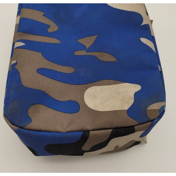 LL Bean Blue Urban Camo Insulated Lunch Bag Cooler Tote Picnic All Around Zipper - Picture 11 of 16